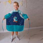 Фартук завязки 49х39 Динозавр (синий)