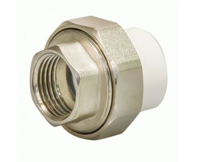 Комбинированная муфта СТМ ПЛАСТ PP-R, разъемная, с наружной резьбой DN 20х1/2" CPRM2012