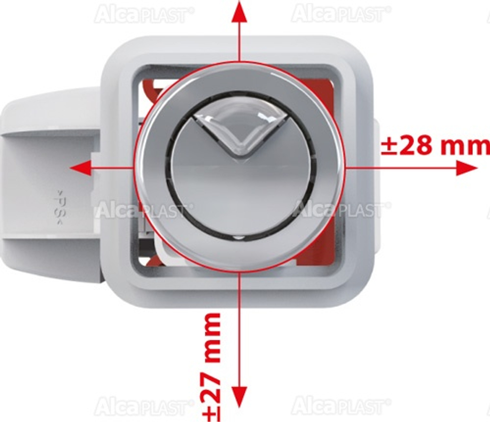 Сливная арматура Alca Plast нижний подвод, с двойной кнопкой, хром (SA08AS 1/2" CHROM)