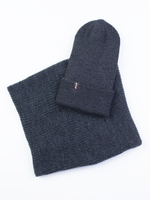 Снуд-резинка вязаный (Черный меланж)