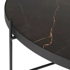 Кофейный стол Lacio Ø80х35 см, черная керамика