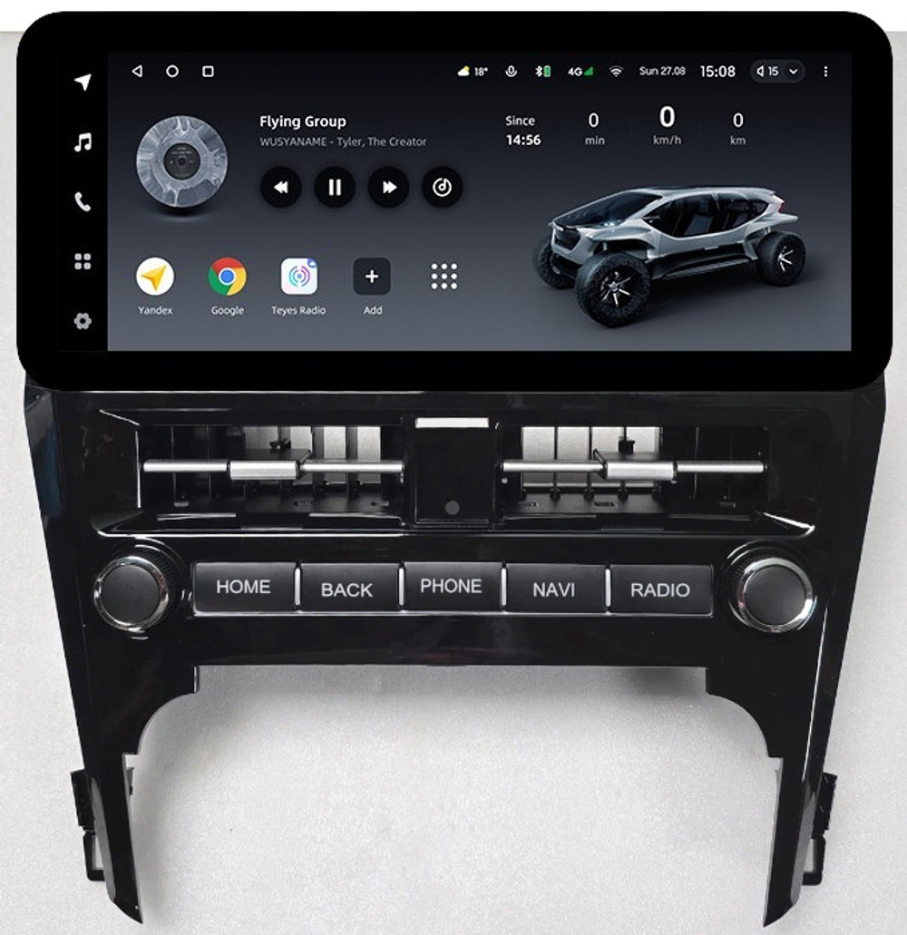 Магнитола для Toyota Camry 50 2011-2014 (рамка LUX) - Teyes LUX ONE ROUND монитор 12.3" 2K QLED на Android 10, CarPlay, 4G SIM-слот