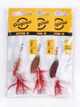 Блесна вращ. Lucky John SPIN X LONG 02 4,0 г CR/GR/SR 3шт. набор