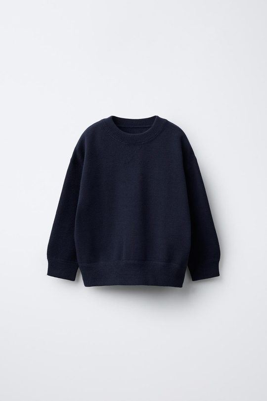 ZARA ОДНОТОННЫЙ СВИТЕР, СИНИЙ