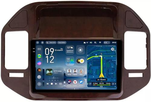 Магнитола для Mitsubishi Pajero 3, Montero 3 1999-2006 (рамка дерево) - Teyes CC4-PRO монитор 9.5" 2K QLED на Android 13, Быстрейшая, Snapdragon 778G, ИИ, CarPlay, DSP, 4G SIM-слот