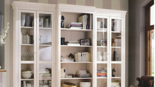Двери к шкафу для книг, 38x178,5x2, Бостон, белый воск
