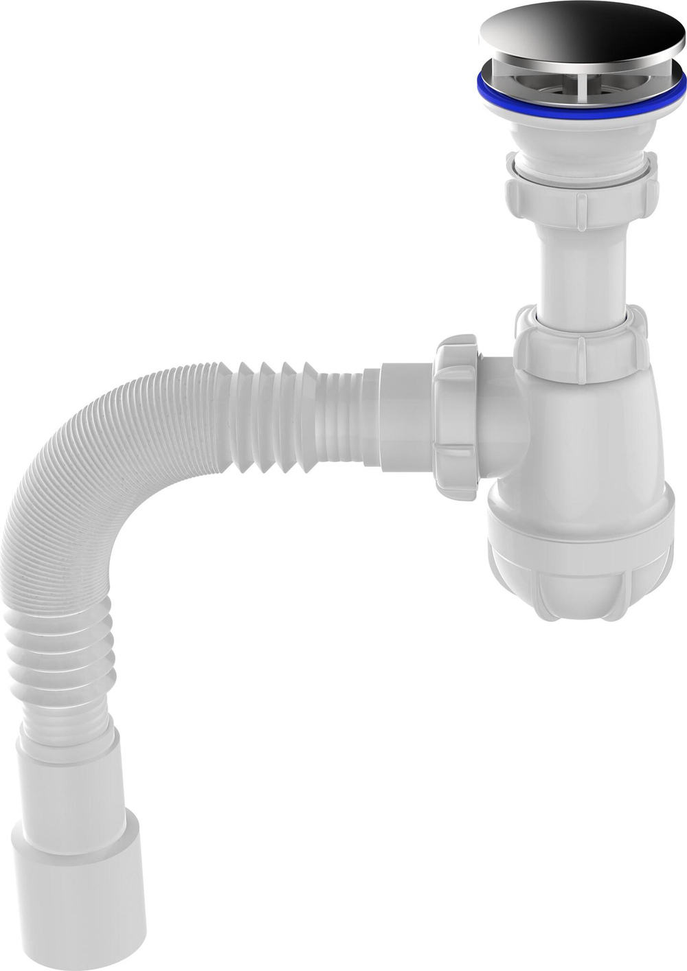 AQUANT СИФОН ДЛЯ УМЫВАЛЬНИКА 1 1/2Х40 С ДЕКОР ЗЕРКАЛЬН С ГТ 40Х40/50