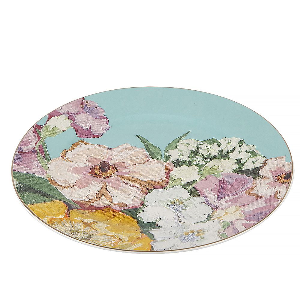 Набор тарелок 4 шт "Flowers" d=19см (фарфор) (подарочная упаковка)