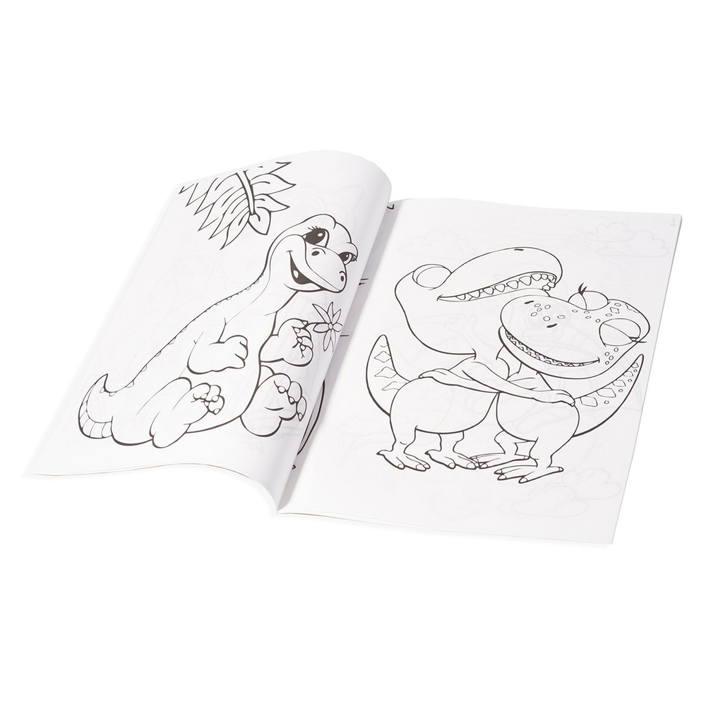 Раскраска А4 Alingar "Мир динозавров", 6 л., офсетная обложка