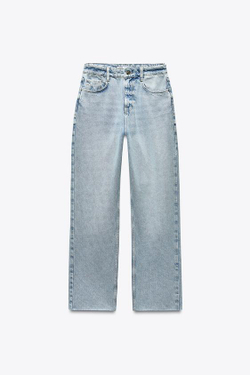 ZARA ДЖИНСЫ Z.02 STRAIGHT ANKLE С ВЫСОКОЙ ПОСАДКОЙ, ГОЛУБОЙ