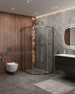Душевой уголок Cezares Molveno 90x120 RH-1-120/90-C-GM-IV стекло прозрачное/профиль матовая оружейная сталь
