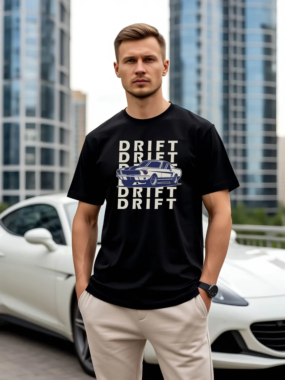 Футболка мужская y2k с принтом машиной