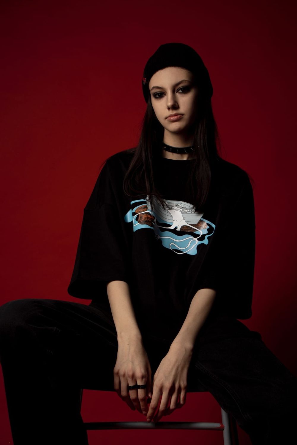 Футболка Нетак Оверсайз Закат Венеры Черная