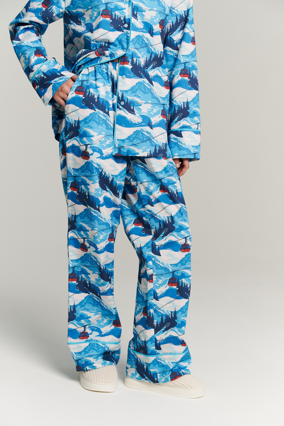 Брюки с кантом из сатина - горы