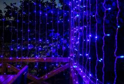 ULD-C3020-240-TTK BLUE-WHITE IP44 Занавес светодиодный с эффектом мерцания. 3х2м. Соединяемый. 240 светодиодов. Белый и синий свет. Провод прозрачный. TM Uniel