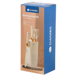 Набор ножей 6 пр, нерж сталь, рук пласт, с подст, Daniks, Стиль, YW-A455
