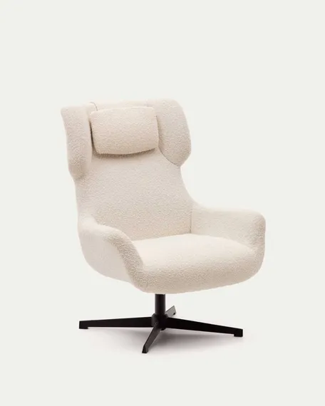 Крутящееся кресло Zalina, белое букле