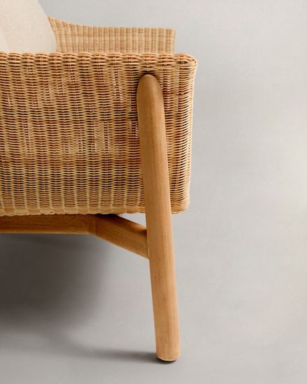 Двухместный диван Galea из тикового дерева и синтетического ротанга 170,5 см Испания La Forma