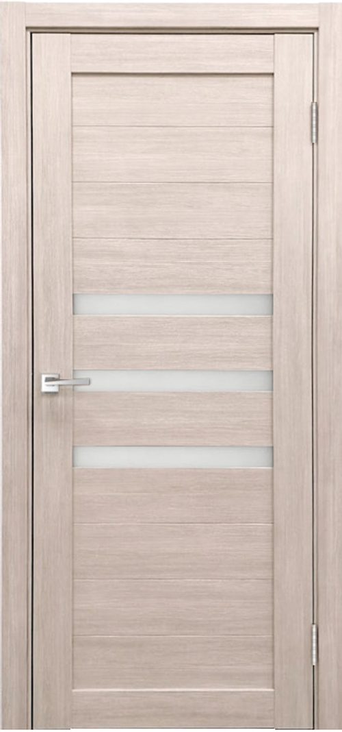 Межкомнатная дверь Велюкс 2 Ясень сноу / Цвет тон Кремовая лиственница / Остекление "Сатинат белое" / Двери Верда