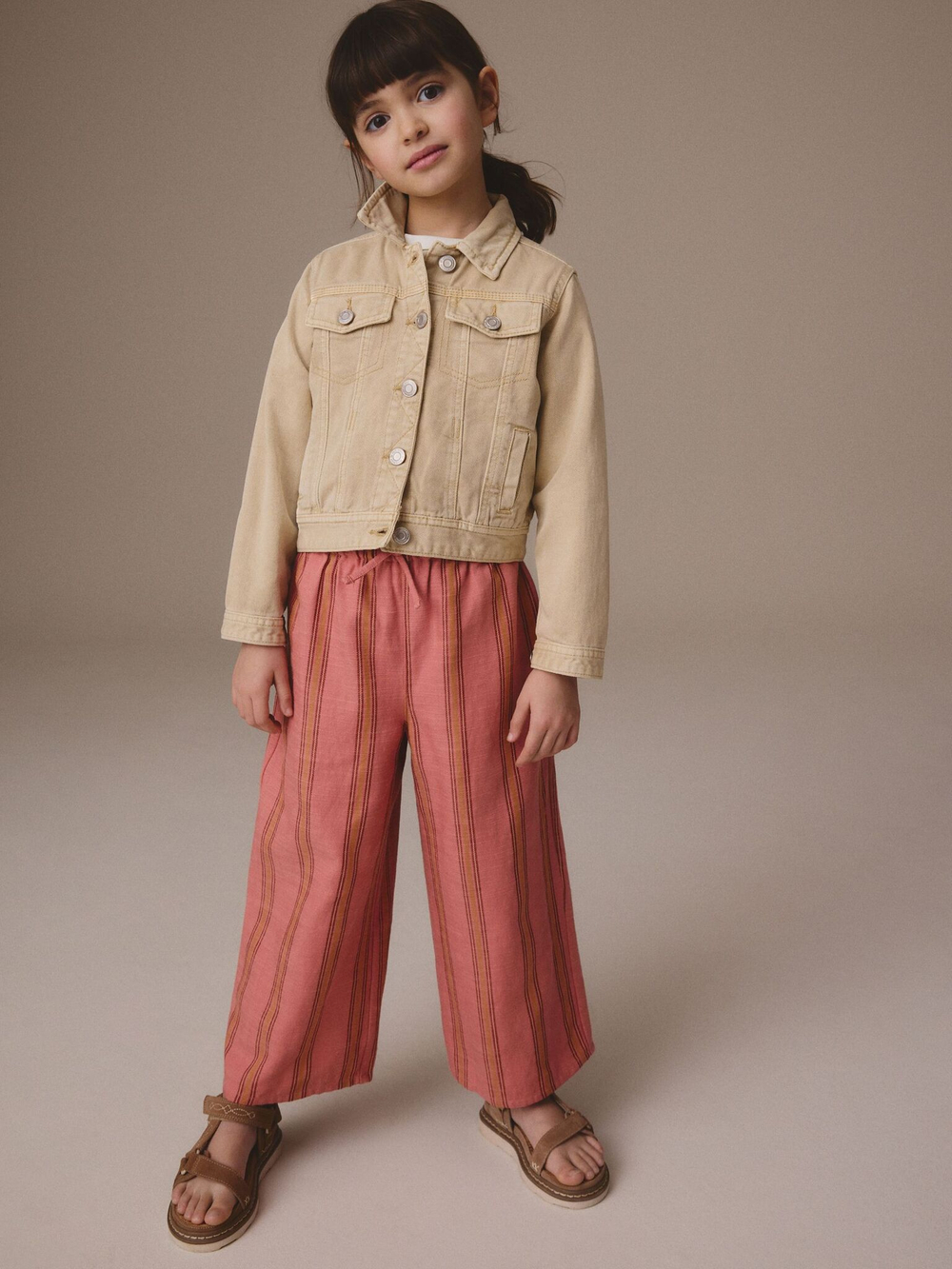 Брюки широкие для девочки Next E49-517, Розовый