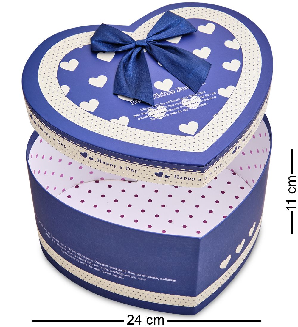 WG-54/2-C Коробка подарочная «Сердце» цв.синий