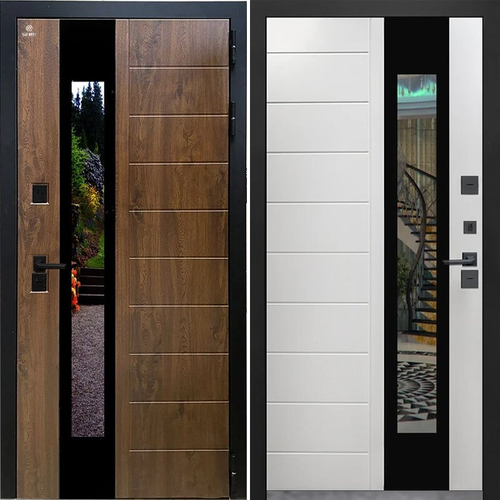 Входная дверь с терморазрывом и стеклопакетом - 1071