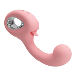 Розовый вибратор для точки G с подвижным язычком Erynnyes - 15,4 см. (Цвет: нежно-розовый)