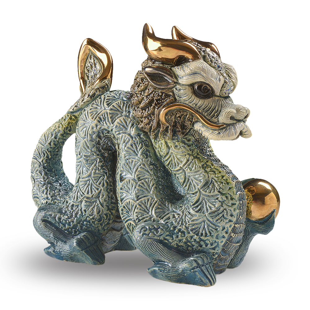 De Rosa Rinconada Статуэтка коллекционная Китайский Дракон голубой