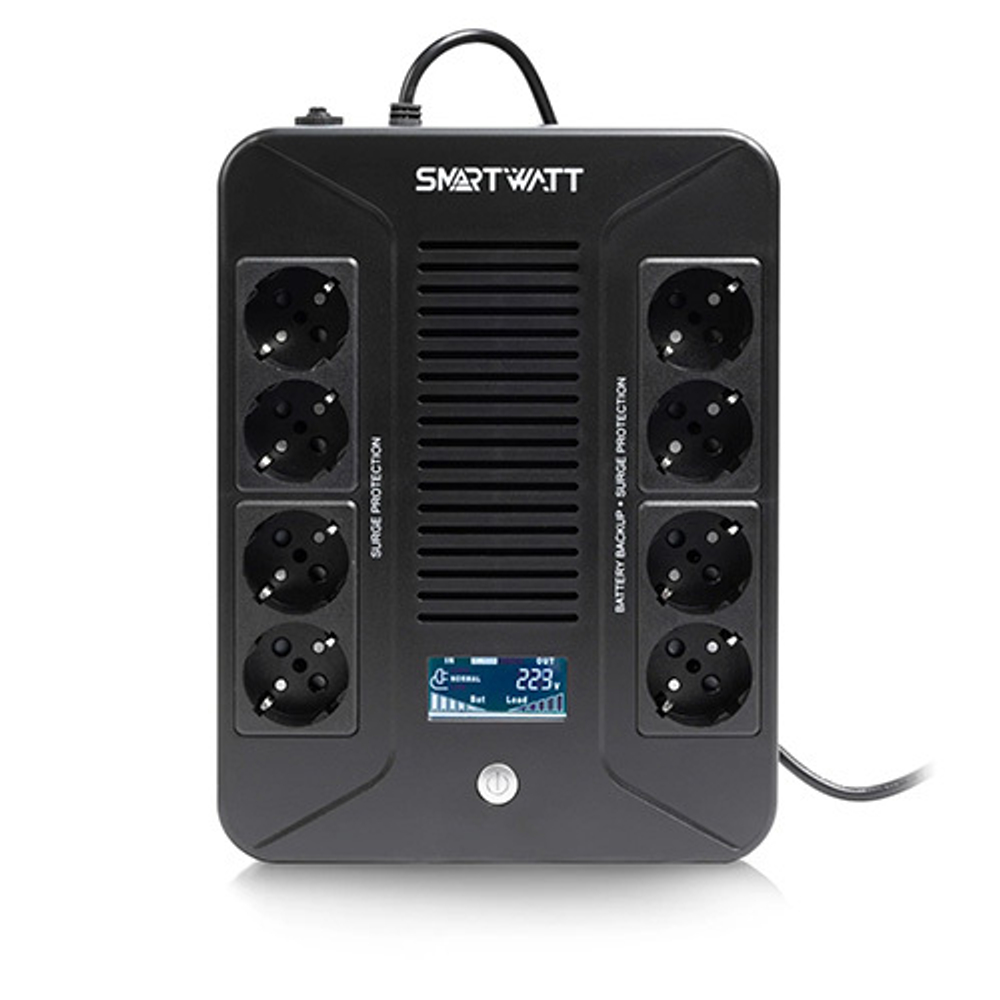 ИБП SMARTWATT UPS SAFE PRO LCD 1000 Line-interactive 1000VA/600W Brick