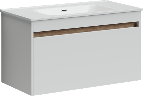 Тумба с раковиной Sancos Smart, 89 см., эмаль белый, SM90W