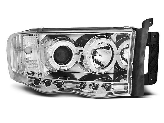 Передние фары angel eyes chrome для Dodge Ram 02-06