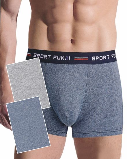 Трусы мужские боксеры (2 шт) Fukai 1163 F,темно-синий меланж+синий меланж