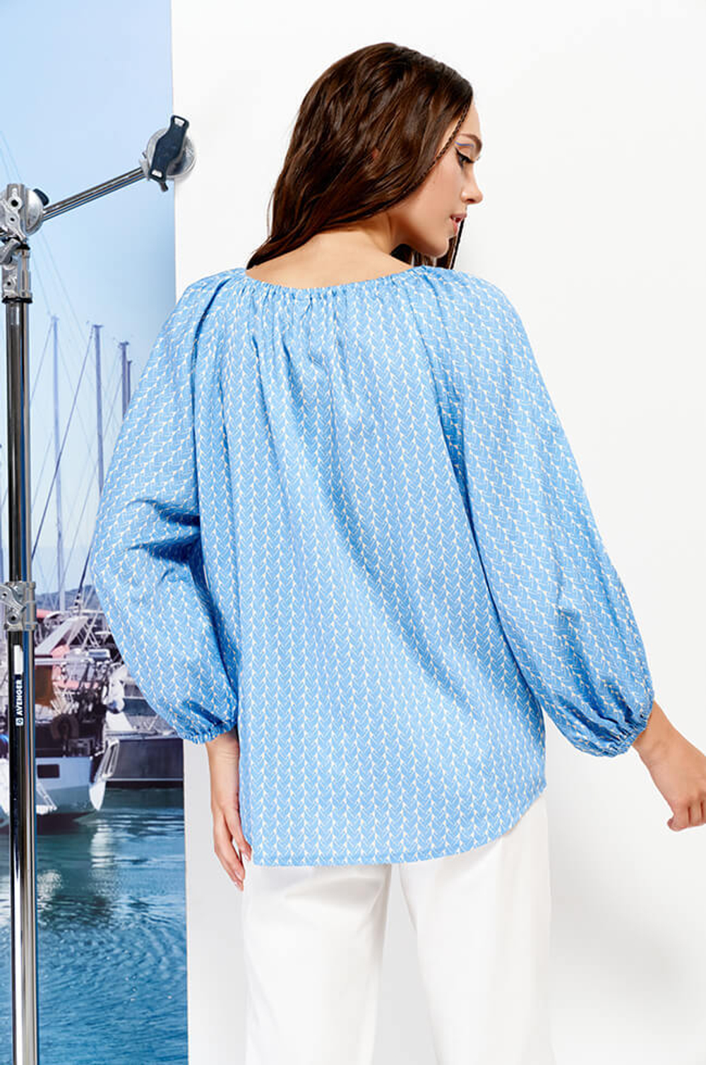 22633 Блузка женская (голубой принт)