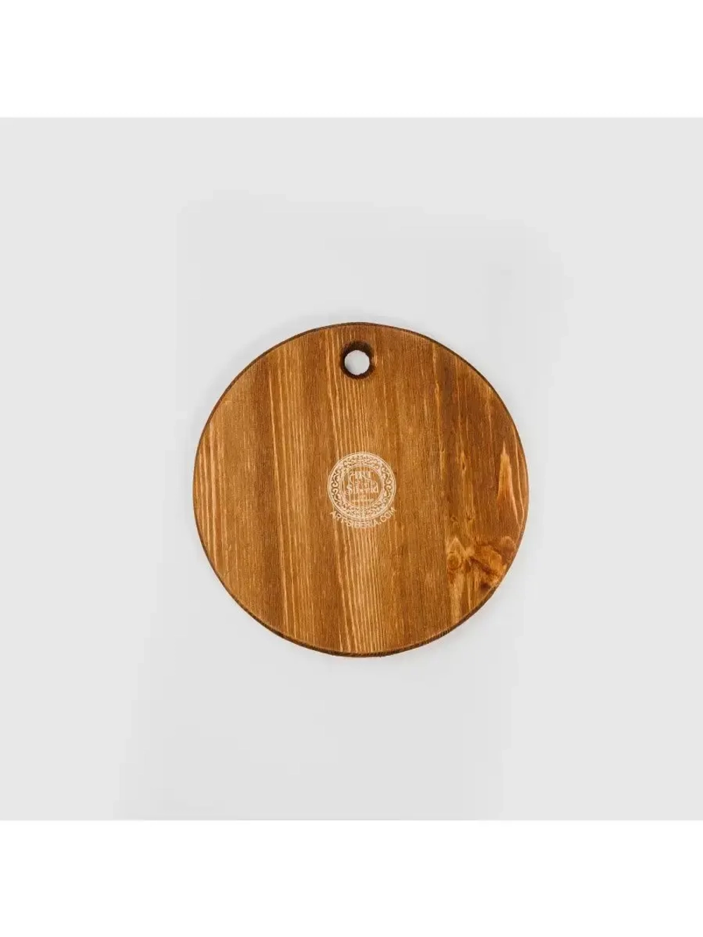 Деревянная менажница круглая с гравировкой из кедра