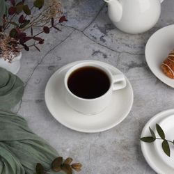 Чайная пара 200 мл белая d 8,4 см h5,4 см фарфор Stackable P.L. Proff Cuisine [6]