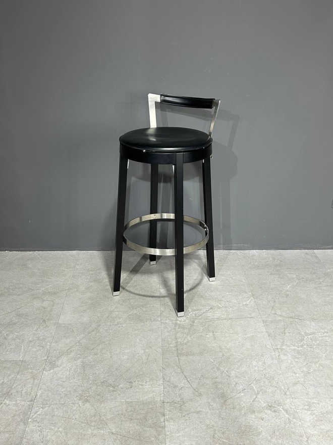 Стул барный Sella черный, кожа, Tonon