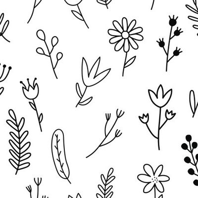 Цветы в стиле дудл