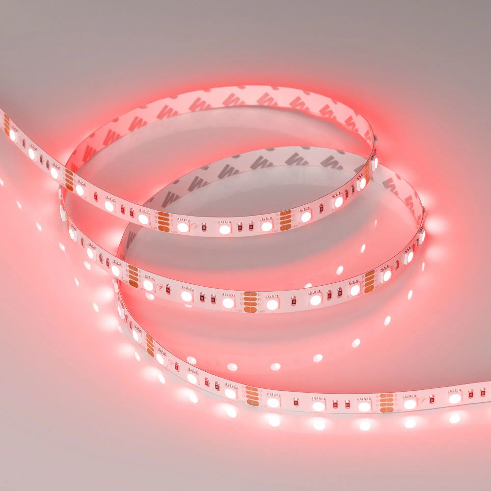 Светодиодная лента RT-B60-10mm 12V RGB (14.4 W/m, IP20, 5060, 5m) (Arlight, Открытый) 012340(2)