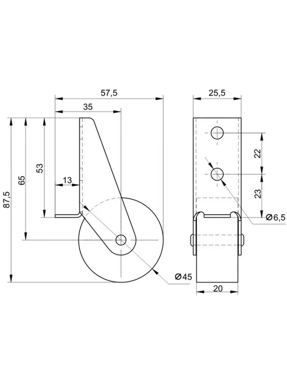Колесо для мебели ролик для дивана 4 штуки