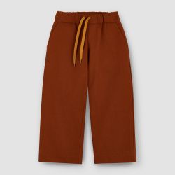 Брюки из денима на подкладке цвета терракоты