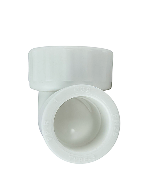 Угольник комбинированный PPR внутренняя резьба 32х1,  белый, РТП (36/12)