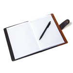 Записная книжка с авторучкой, 15,0 см х 20,0 см, 7БЦ, Alingar, иск. кожа, клапан на кнопке, 80 л., клетка