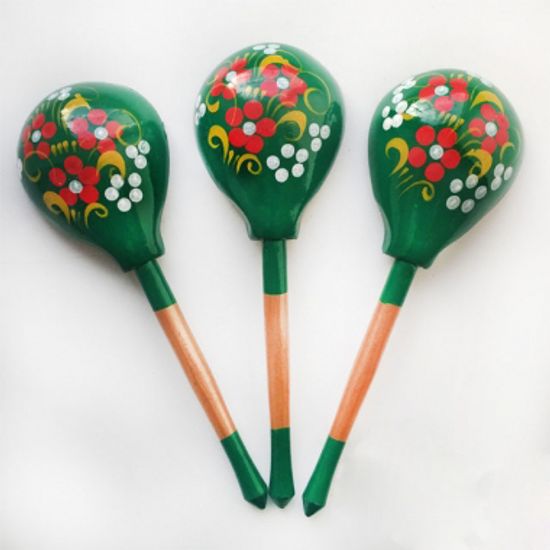 Ложка деревянная столовая "Зеленушка" Хохлома LHL7201