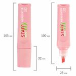 Текстовыделитель STAFF "EVERYDAY HL-707", ПАСТЕЛЬНЫЙ РОЗОВЫЙ, линия 1-5 мм, скошенный наконечник, 152545