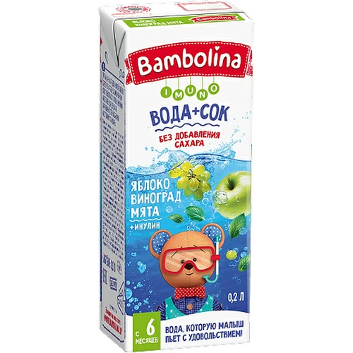 Нектар Bambolina 200мл яблоко/виноград/мята