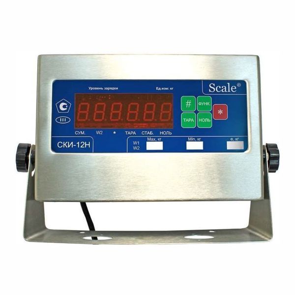 Весы платформенные СКЕЙЛ СКП(Н) 2000-1212, 2000кг, 1000гр, 1200х1200, RS-232, стойка (опция), нержавеющая сталь, влагозащита IP67, с поверкой, выносной дисплей