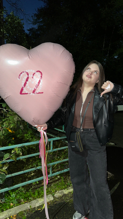 Воздушные шары сердце большое с приколами стикерами на день рождение №3733