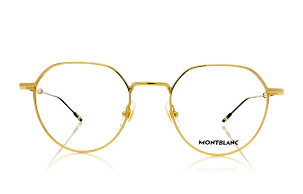 MONTBLANC Round Functional Glasses Men"s Gold