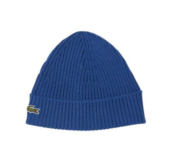 Czapka zimowa Lacoste Unisex Ribbed Wool - sapphire blue