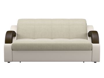 Диван Мадрид 1,4 - Velutto 17 бежевый/беж кожзам/коричневая накладка